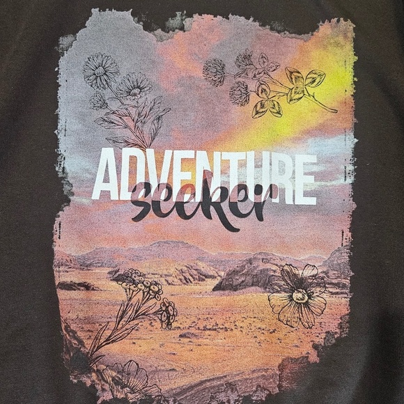 Trust The Universe Adventure Seeker Sweatshirt Womens Large Black Positive Vibes - Picture 3 of 5